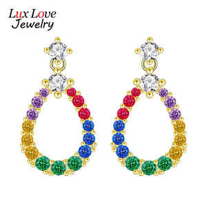 Luxlove Hollow Diamond Zircon Earrings 925 Silver