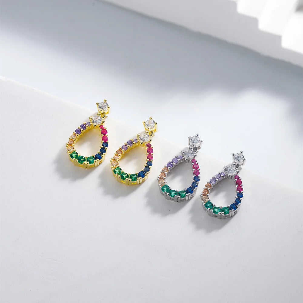 Luxlove Hollow Diamond Zircon Earrings 925 Silver