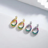 Luxlove Hollow Diamond Zircon Earrings 925 Silver