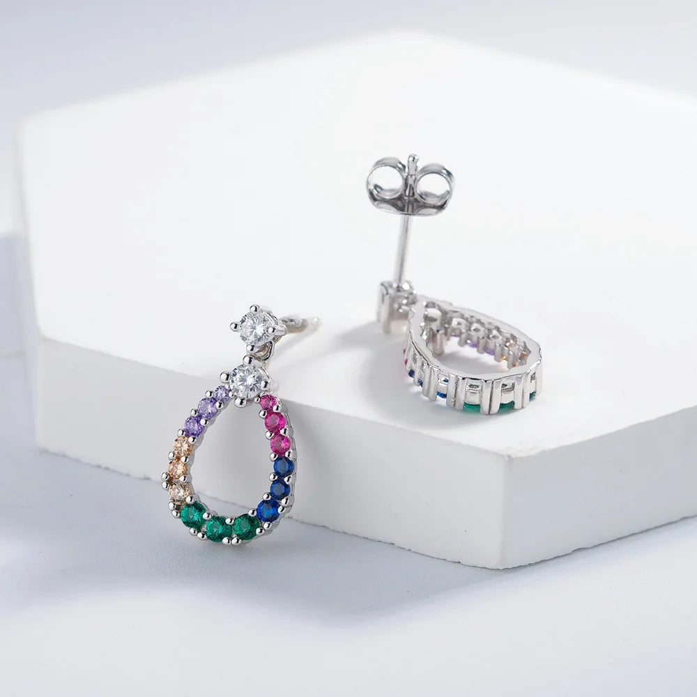 Luxlove Hollow Diamond Zircon Earrings 925 Silver