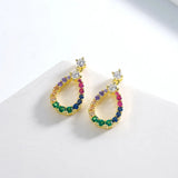 Luxlove Hollow Diamond Zircon Earrings 925 Silver