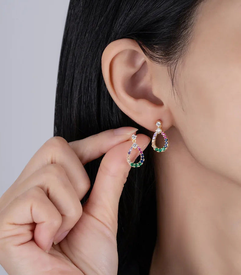 Luxlove Hollow Diamond Zircon Earrings 925 Silver