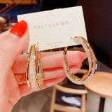 Luxury Hollow Hoop Earrings Matte Finish Wedding Party Gift