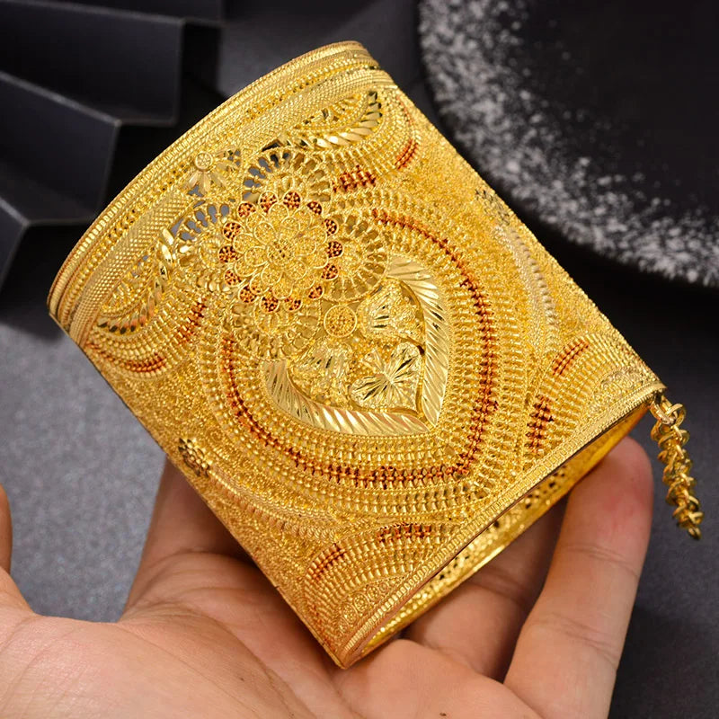Luxurio Bride 24K Dubai Bangles For Women African Ethiopian Bracelets