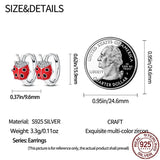 925 Sterling Silver Charm Ladybug Earrings Pave CZ Hot Jewelry Gift