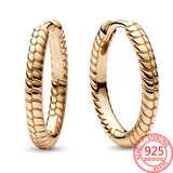 925 Silver & Rose Snake Bone Earrings Women's School Jewelry