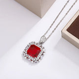 925 Silver Necklace Multicolored Zircon Pendant High Savings Party Jewelry