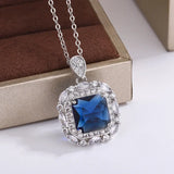 925 Silver Necklace Multicolored Zircon Pendant High Savings Party Jewelry