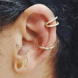 925 Silver Colorful Zircon Hoop Earrings Necklace Set