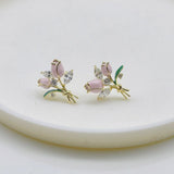 925 Silver Tulip Bouquet Earrings for Girlfriend Gift
