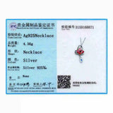 925 Silver Colorful Butterfly Pendant Necklace for Women