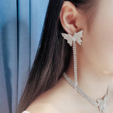Butterfly Rhinestone Pendant Necklace Crystal Choker Jewelry