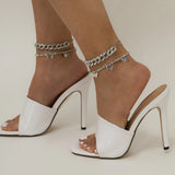 Cuba Anklet Butterfly Barefoot Chain Woman Metal Beach Girl Shining