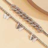 Cuba Anklet Butterfly Barefoot Chain Woman Metal Beach Girl Shining