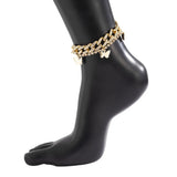 Cuba Anklet Butterfly Barefoot Chain Woman Metal Beach Girl Shining