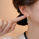 Colorful Zircon Tassel Earrings for Christmas Party