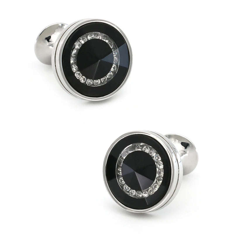 Crystal Cufflinks, Brass Material, Double Sided