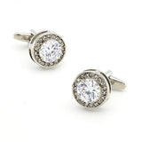 Men's Pink Crystal Cufflinks for Wedding