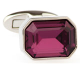 Purple Crystal Cufflinks Brass Material
