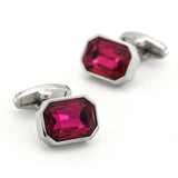 Purple Crystal Cufflinks Brass Material