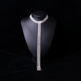 Rhinestone Tassels Chokers Necklaces Micro Mosaic Geometry Neck Chain