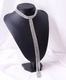 Rhinestone Tassels Chokers Necklaces Micro Mosaic Geometry Neck Chain