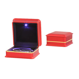 Red LED Bracelet Necklace Jewelry Set Storage Box