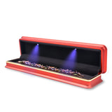 Red LED Bracelet Necklace Jewelry Set Storage Box