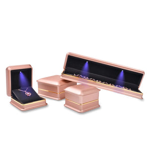 Red LED Bracelet Necklace Jewelry Set Storage Box