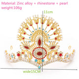 Rhinestone Crown Colorful Bridal Jewelry Crown