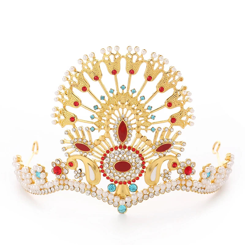 Rhinestone Crown Colorful Bridal Jewelry Crown