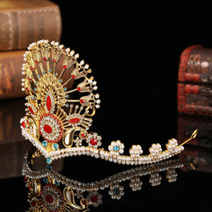 Rhinestone Crown Colorful Bridal Jewelry Crown