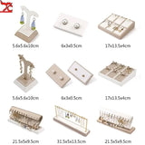 Ring Display Stand Pu Leather Jewelry Props Ring Display Tray Earring Holder