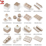 Ring Display Stand Pu Leather Jewelry Props Ring Display Tray Earring Holder