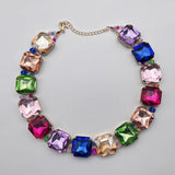 Colorful Crystal Necklace Party Jewelry Women's Gift