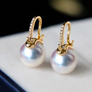 Dark Green Tahiti Style Shell Pearl Earrings S925 Sterling Silver
