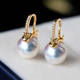 Dark Green Tahiti Style Shell Pearl Earrings S925 Sterling Silver