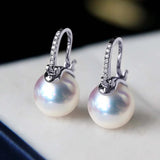 Dark Green Tahiti Style Shell Pearl Earrings S925 Sterling Silver