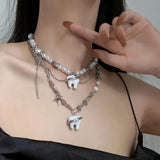 Pearl Tooth Pendant Punk Necklace for Woman