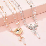 Noble Pearl Crystal Forehead Headwear for Bride Wedding Party