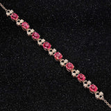 18K Rose Gold Plated Red Tourmaline Gem Bracelet