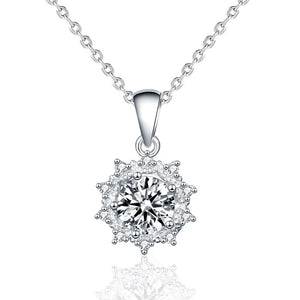 1.0ct D Moissanite Necklace 925 Sterling Silver Wedding Jewelry