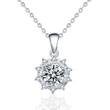 1.0ct D Moissanite Necklace 925 Sterling Silver Wedding Jewelry