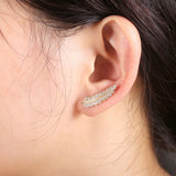 Silver Leaf Earrings Micro-inlay Cubic Zirconia Shining Earring For Women