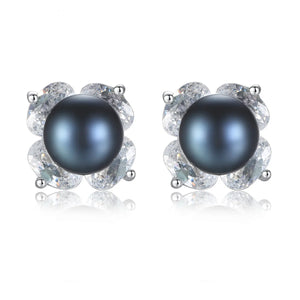 Natural Pearl Stud Earrings S925 Sterling Silver Fine Jewelry Birthday Gift