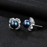 Natural Pearl Stud Earrings S925 Sterling Silver Fine Jewelry Birthday Gift