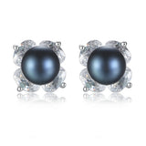 Natural Pearl Stud Earrings S925 Sterling Silver Fine Jewelry Birthday Gift
