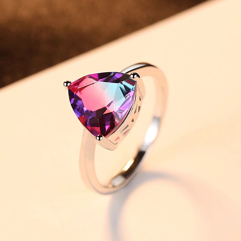 925 Silver Heart Rings for Women Wedding Engagement Acessories