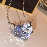 925 Silver Heart Necklace 4ct Sapphire Pendant for Women