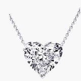 925 Silver Heart Necklace 4ct Sapphire Pendant for Women